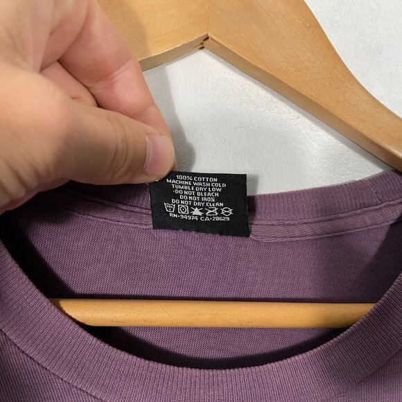 Stussy "Love and Hate" Short Sleeve Graphic Crew Tee Lavender men's size Large - Picture 5 of 6